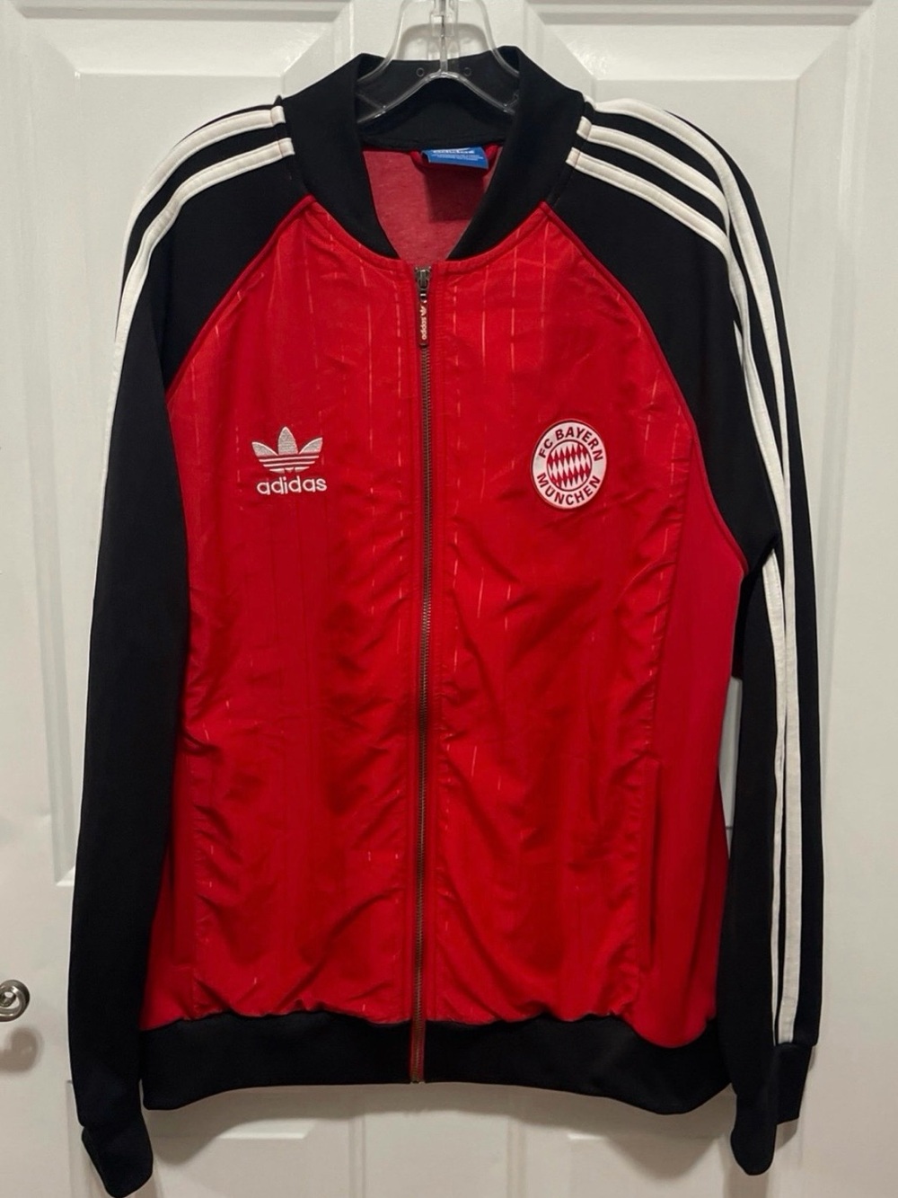 Vintage FC Bayern Munchen Munich Adidas Full Zip Front track Jacket Mens Sz Xl